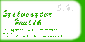 szilveszter haulik business card